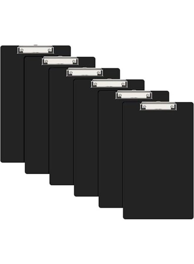 Arabest Legal Size Clipboard Set of 6, 8.5 x 14 Black Plastic Long Clip Board with Low Profile Clip, 9 x 15 in, Suitable for Legal Lawers and Business, School & Office Supplies - Image 1